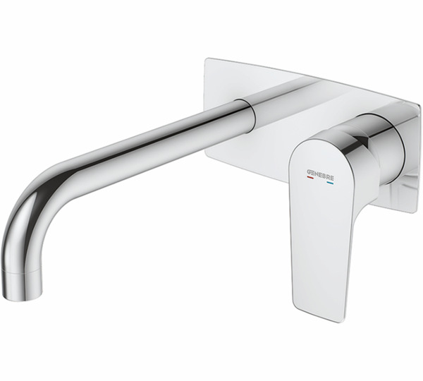 Monomando de lavabo empotrado caño 22 cm Cromado Koral